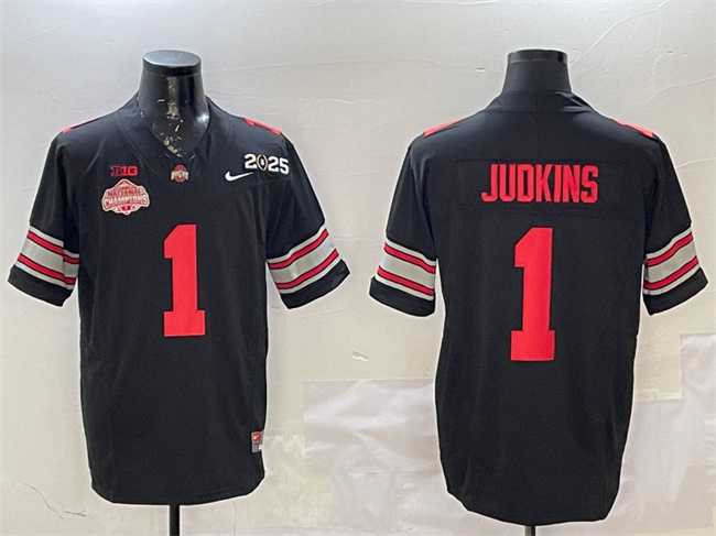 Mens Ohio State Buckeyes #1 Quinshon Judkins Black 2025 CFP Final With National Champions Patch F.U.S.E. Vapor Limited Stitched Jersey->ohio state buckeyes->NCAA Jersey